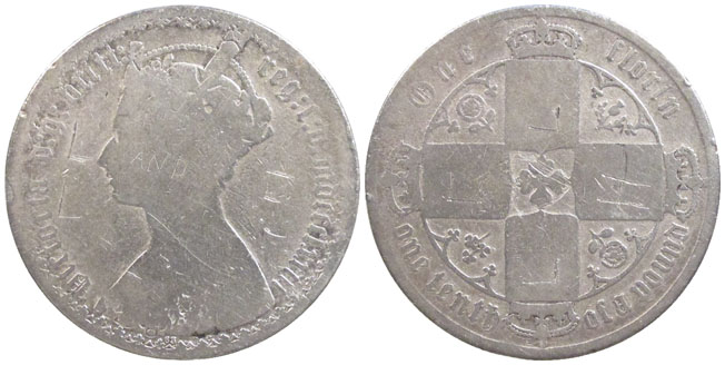 Britain florin 1873 Gothic