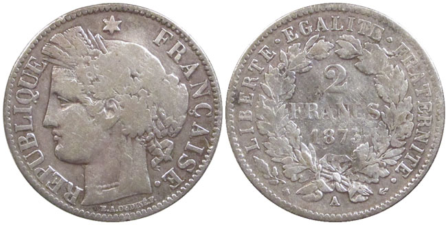 France Franc 02 1873-A