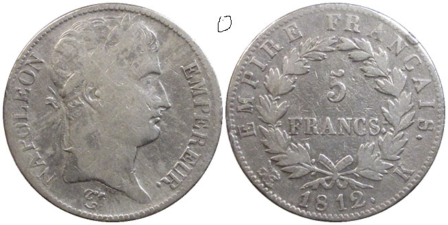 France 5 Francs 1812-K