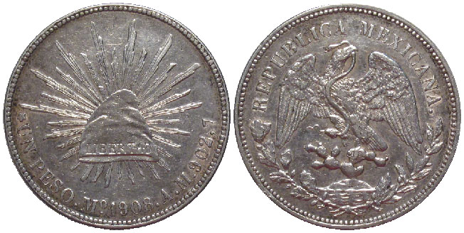 Mexico peso 1908
