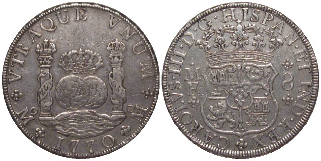 Spanish America eight reales 1770 Mexico City