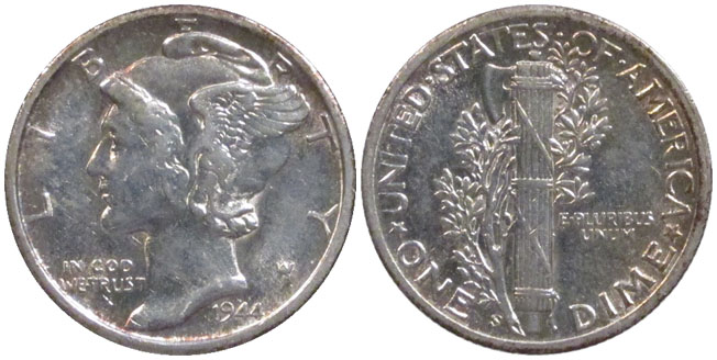 United States Mercury dime