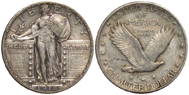 United States Standing Liberty Quarter 1918-S