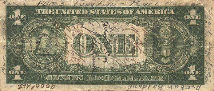 Paper Money United States dollar signed