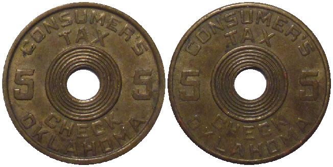 Tax Token Oklahoma Brass Consumers Five