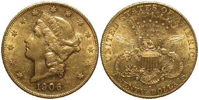 United States $20 1906-S