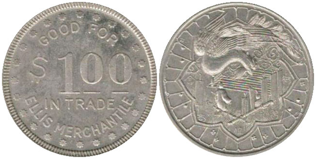 Ellis Merchantile $1.00 prop coin