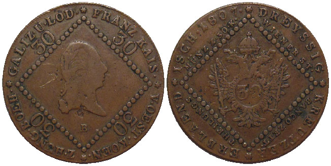 Austria 30 kreuzer 1807
