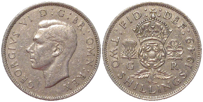 British King George VI florin