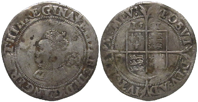 England Elizabeth I sixpence 1561