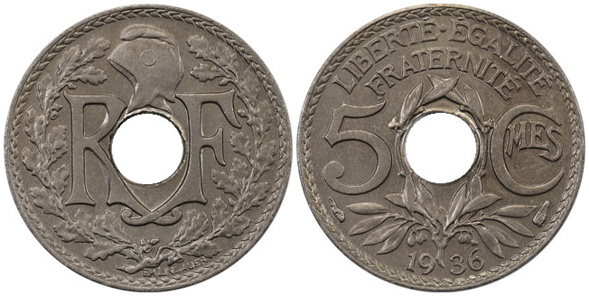 France cent 5 1936
